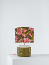 Orla Kiely Tile Table Lamp Ceramic Base Floral Shade Medium - Olive Green