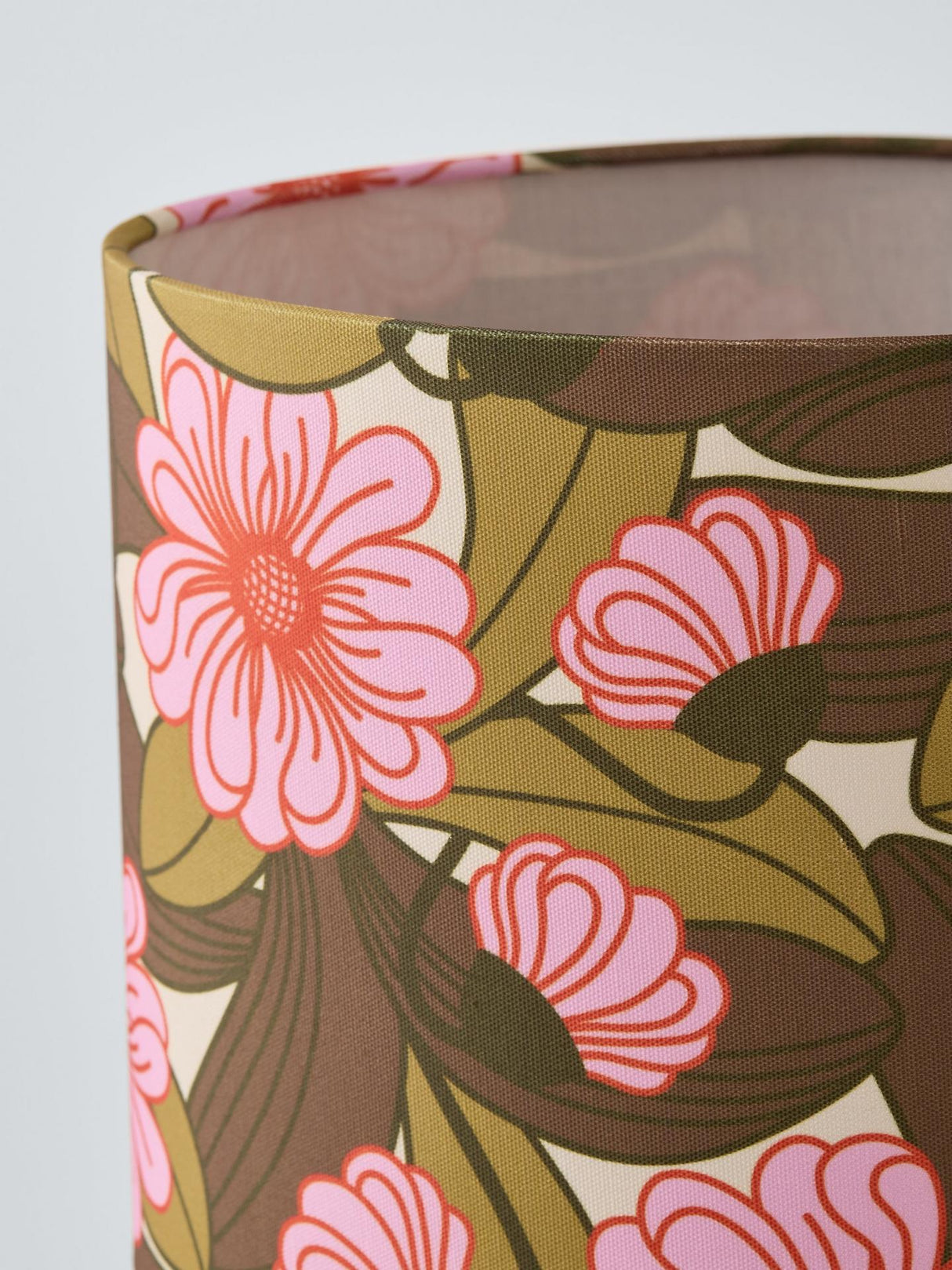 Orla Kiely Tile Table Lamp Ceramic Base Floral Shade Medium - Olive Green