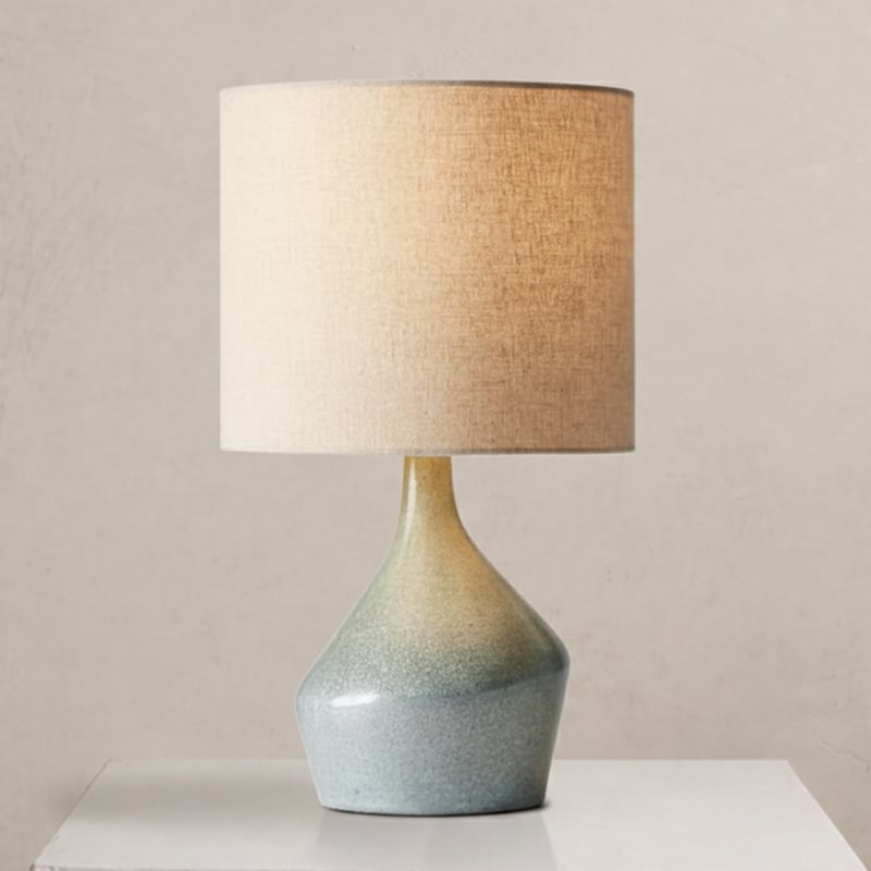 West Elm Asymmetry Non-Dimmable Organic Shape Ceramic Table Lamp Green Jade