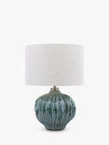 John Lewis Urchin Linen Shade Ceramic Abstract Decorative Table Lamp - Green
