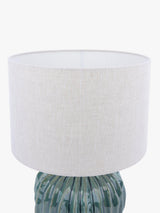 John Lewis Urchin Linen Shade Ceramic Abstract Decorative Table Lamp - Green