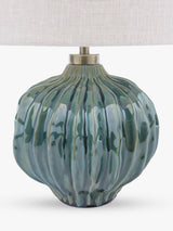 John Lewis Urchin Linen Shade Ceramic Abstract Decorative Table Lamp - Green