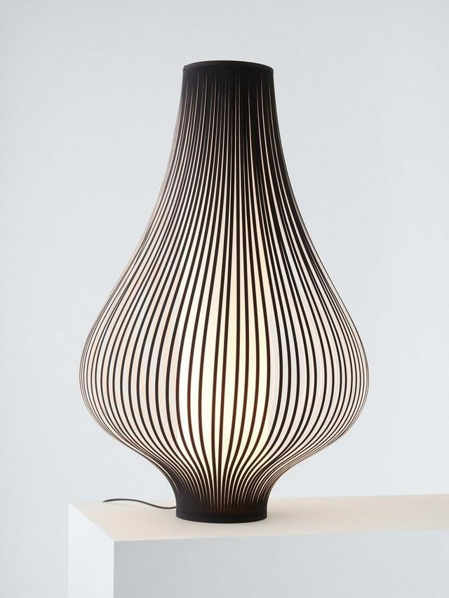 John Lewis Harmony Ribbon Large Decorative Table Lamp H70 x Dia.50cm - Black