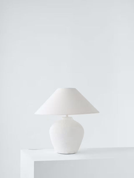 John Lewis Paper Mâché Modern Table Lamp with Tapered Shade H41cm - White