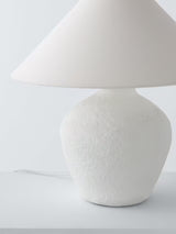 John Lewis Paper Mâché Modern Table Lamp with Tapered Shade H41cm - White
