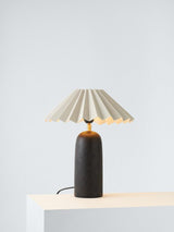 John Lewis Terracotta Matte Pleated Metal Shade E27 Table Lamp H38cm - Black