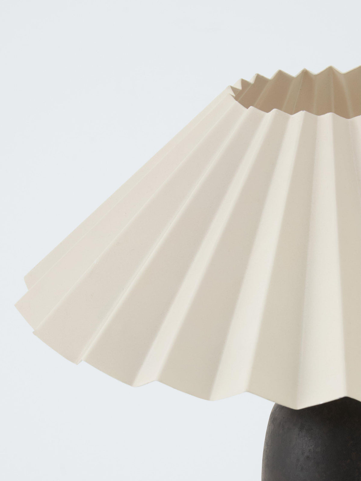 John Lewis Terracotta Matte Pleated Metal Shade E27 Table Lamp H38cm - Black