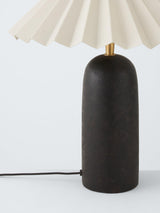 John Lewis Terracotta Matte Pleated Metal Shade E27 Table Lamp H38cm - Black