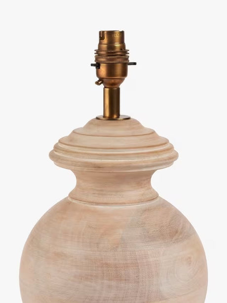 John Lewis Freestanding Non-Dimmable Mango Wood Lamp Base - White Wash