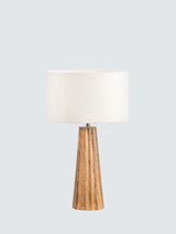 Pacific Draydon Textured Mango Wood Drum Shade Table Lamp H51cm - Natural