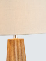 Pacific Draydon Textured Mango Wood Drum Shade Table Lamp H51cm - Natural