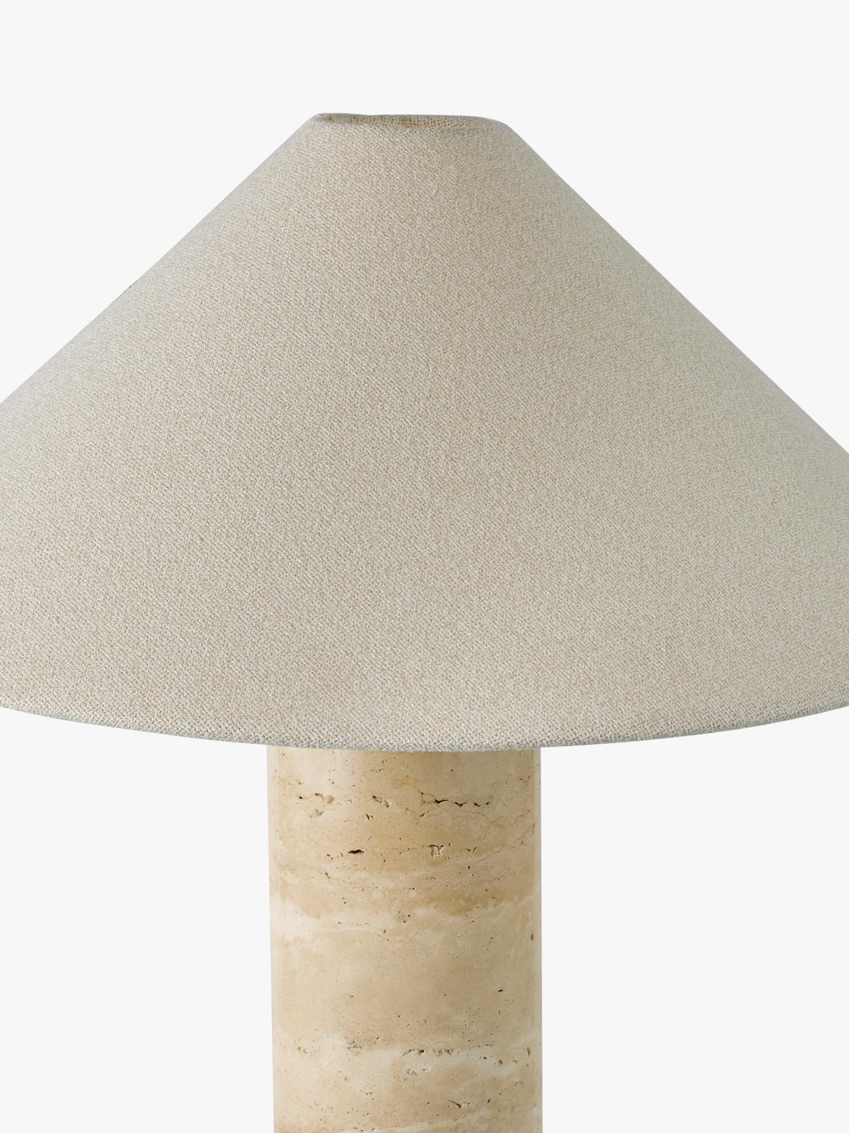 John Lewis Travertine Marble Column Matte Table Lamp - 56 x 43cm - Brass