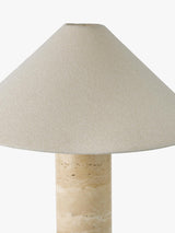 John Lewis Travertine Marble Column Matte Table Lamp - 56 x 43cm - Brass
