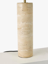 John Lewis Travertine Marble Column Matte Table Lamp - 56 x 43cm - Brass
