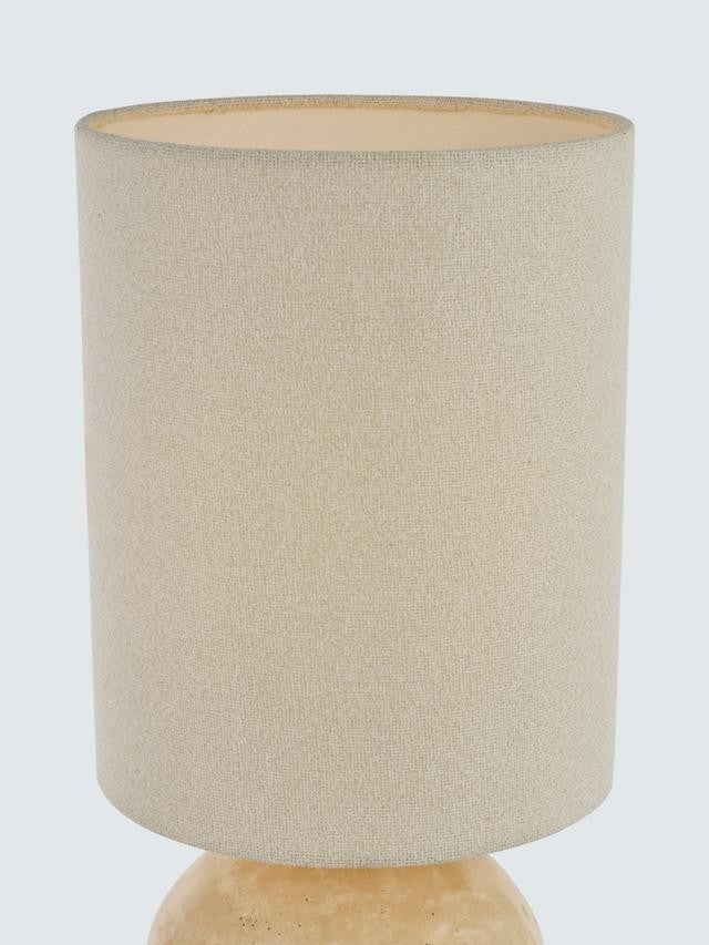 John Lewis Travertine Pebble Cylinder Indoor Corded Table Lamp -Travertine