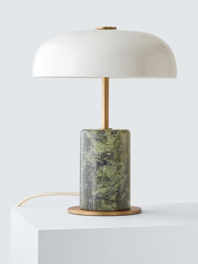 John Lewis Freestanding Non-Dimmable Porcini Marble Mini Table Lamp - Green