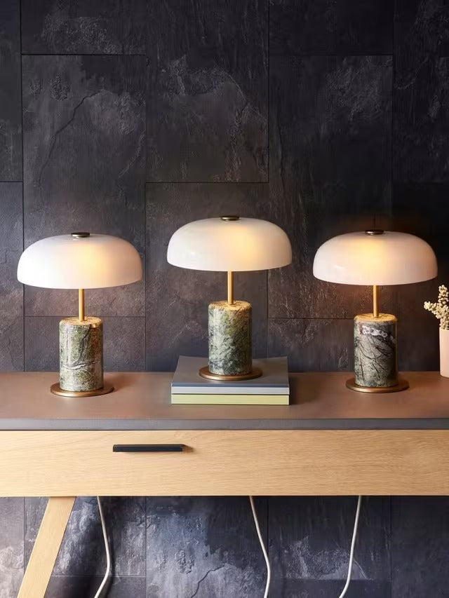 John Lewis Freestanding Non-Dimmable Porcini Marble Mini Table Lamp - Green