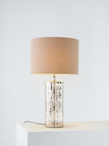 John Lewis Etched Peony Non-Dimmable Freestanding Metallic Table Lamp Nickel A