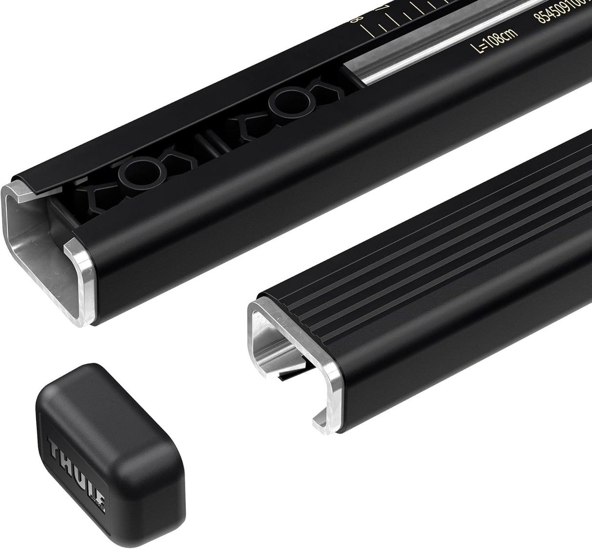 Thule SquareBar Evo 712100 108cm Steel Car Cross Bars Pair 34 x 24mm - Black