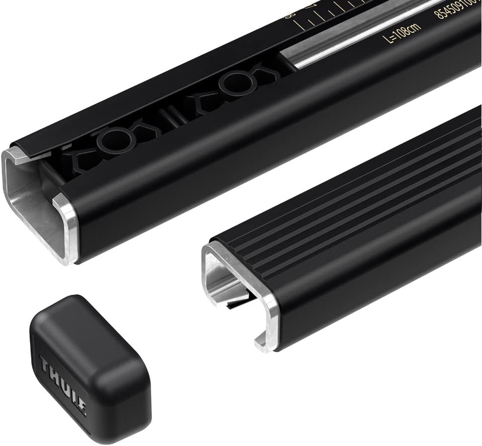 Thule SquareBar Evo 712100 108cm Steel Car Cross Bars Pair 34 x 24mm - Black