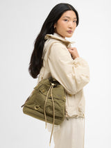 Barbour Mia Plain Drawstring Tote Roomy Design Women's Bag - Dusky Green