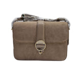 Barbour Rosa Women’s Suede Leather Turn-Lock Crossbody Shoulder Bag - Sand