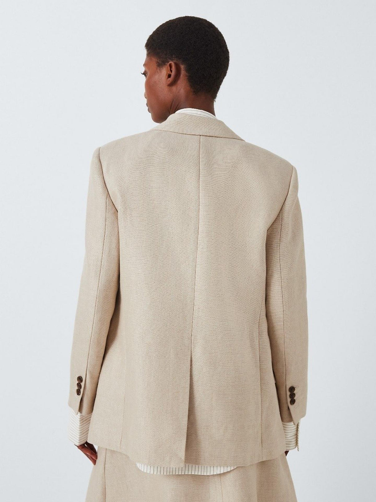 Theory Boxy Womens Regular Length Double Breasted Linen Blazer Straw Size 8