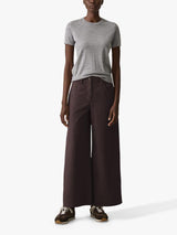 Theory Women's Mid Brushed Plain Cotton Chinos - Cacao Brown - Size 16UK