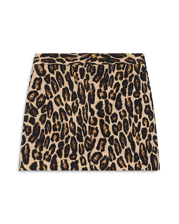 Theory Womens Wool Blend Leopard Print Zip Closure Mini Skirt Brown Size 10