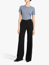 Theory Women's Fluid Crepe Flared Mid Rise Tailored Trousers - Black - UK 14