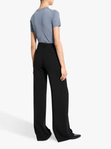 Theory Women's Fluid Crepe Flared Mid Rise Tailored Trousers - Black - UK 14