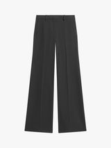 Theory Women's Fluid Crepe Flared Mid Rise Tailored Trousers - Black - UK 14