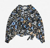 MUNTHE Women's Ferne Floral Loose Fit Blouse Top - Black/Multi - EU 36/UK 8