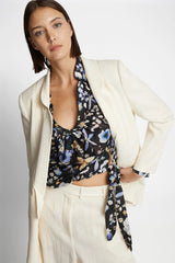 MUNTHE Women's Ferne Floral Loose Fit Blouse Top - Black/Multi - EU 36/UK 8