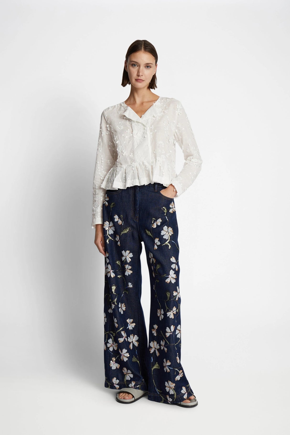 Munthe Women's Fridoline Organic Cotton Blouse - Ivory White - EU 36/UK 8