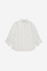 MUNTHE Women's Bjarka Oversize Fit Top Button-Up Blouse - White - EU 36