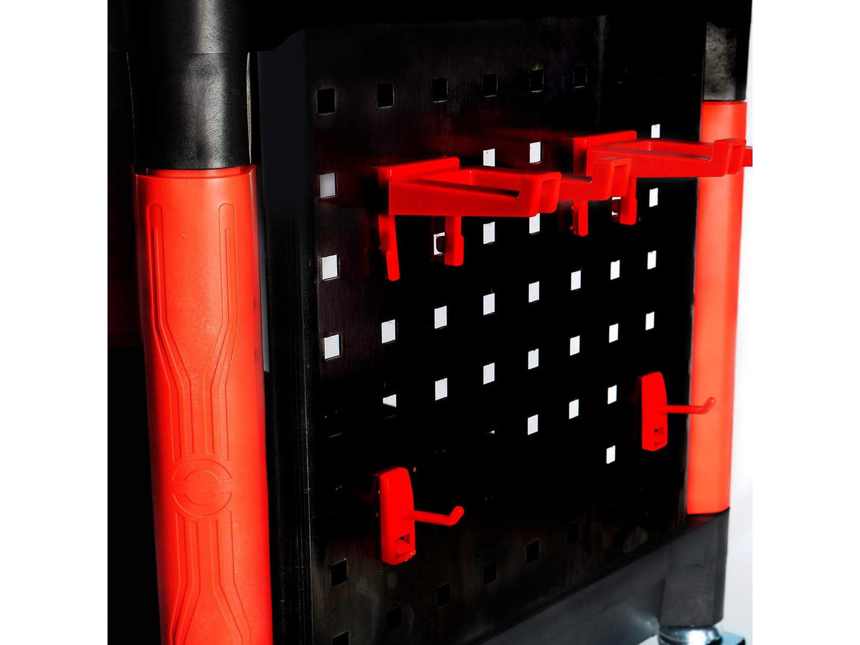 Maxshine Premium Heavy Duty Detailing Cart 4-Casters With Brakes - Black/Red