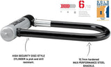 Kryptonite Kryptolok Silver Mini Steel Bike Security U-Lock with Flex Cable