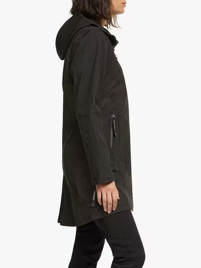 Ilse Jacobsen Hornbæk Women's 3/4 Length Raincoat Jacket- Black - UK 8