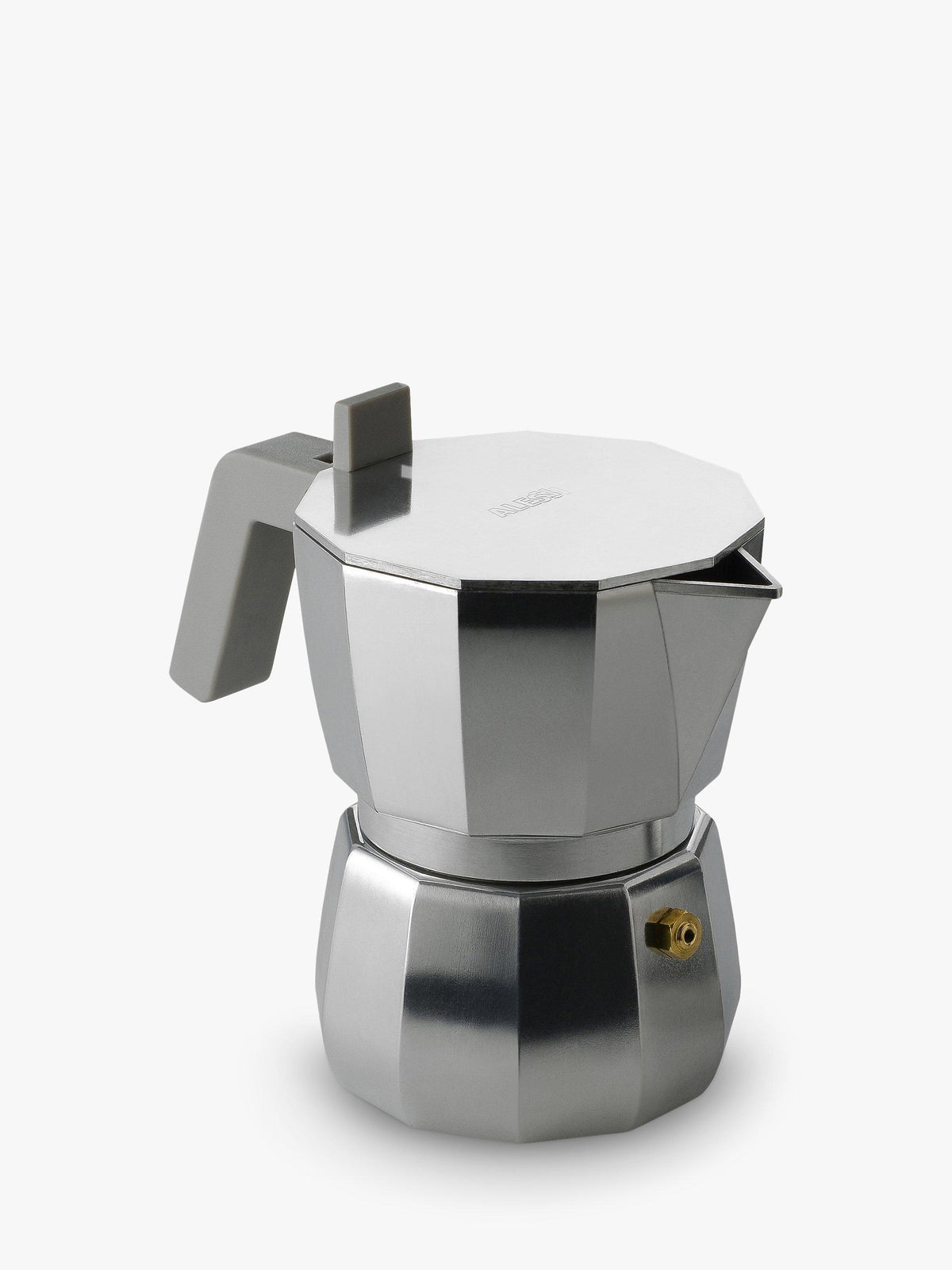 Alessi Moka David Chipperfield Aluminium Espresso Coffee Pot - 9 Cup Silver
