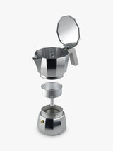 Alessi Moka David Chipperfield Aluminium Espresso Coffee Pot - 9 Cup Silver