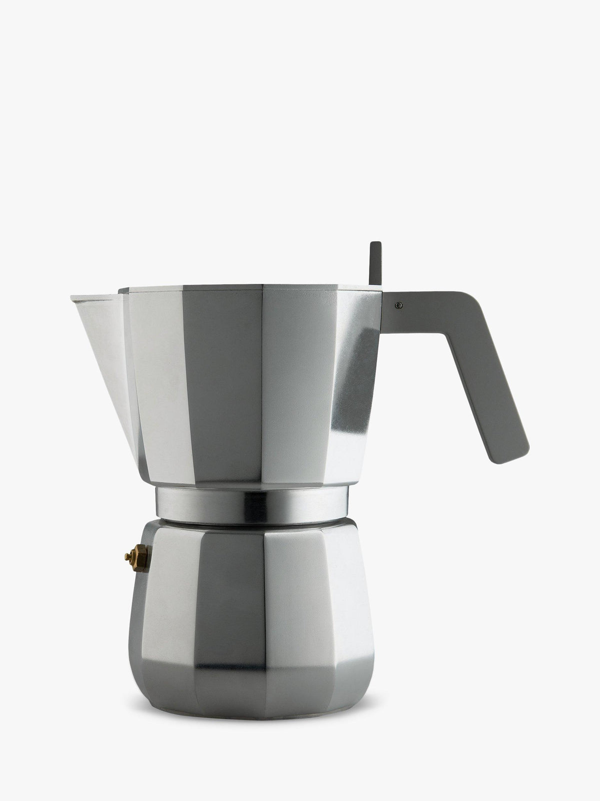Alessi Moka David Chipperfield Aluminium Espresso Coffee Pot - 9 Cup Silver