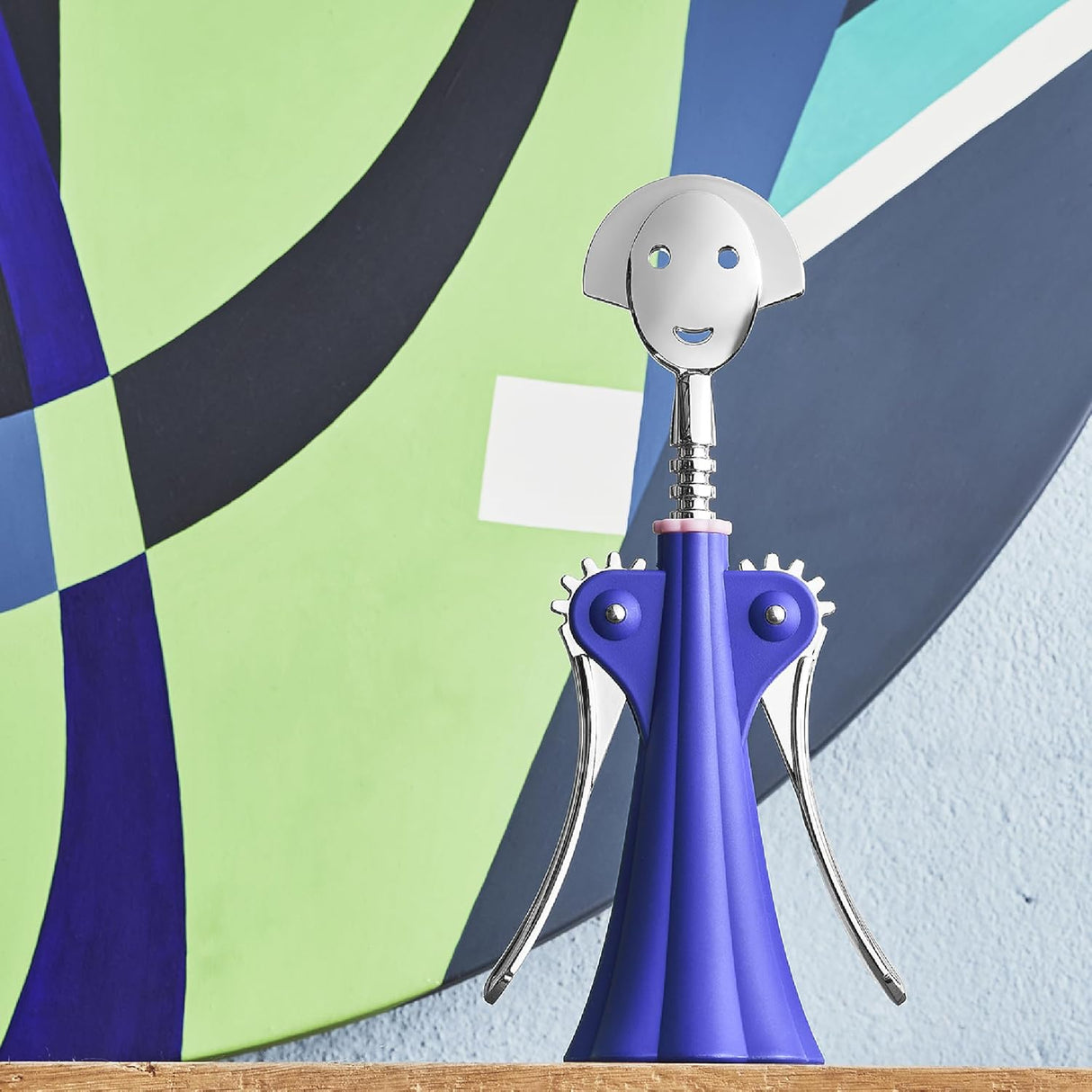 Alessi 'Anna G' Corkscrew Cork Bottle Opener By Alessandro Mendini - Blue