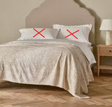 Neptune Etta Reversible Floral Jacquard Cotton Bedspread 250x260cm - Natural