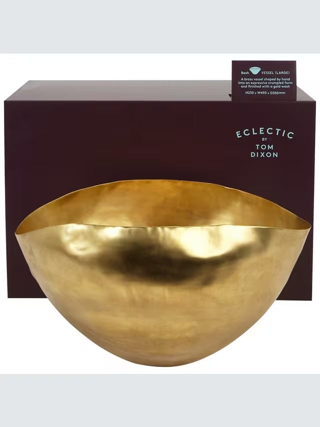 Tom Dixon Multi-Faceted Bash Vessel Contemporary Sculpture Brass - Small