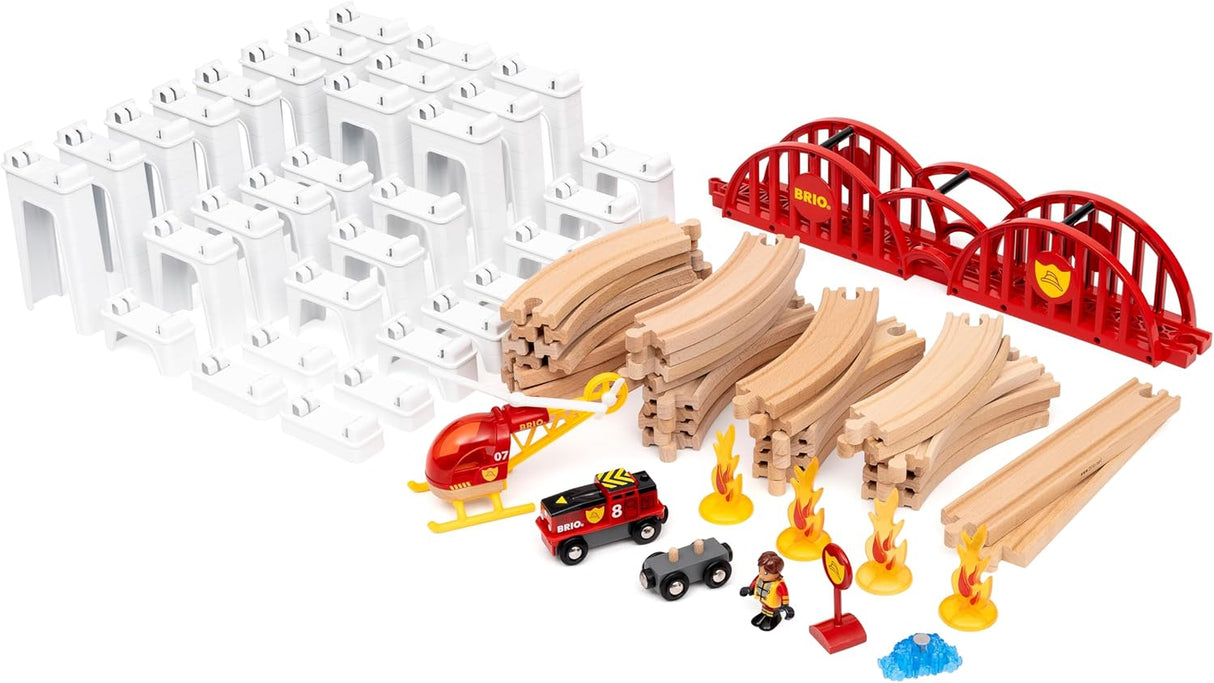 BRIO 36114 Wooden Railway Train Track Toy Mega Spiral Set for Kids Age 3+
