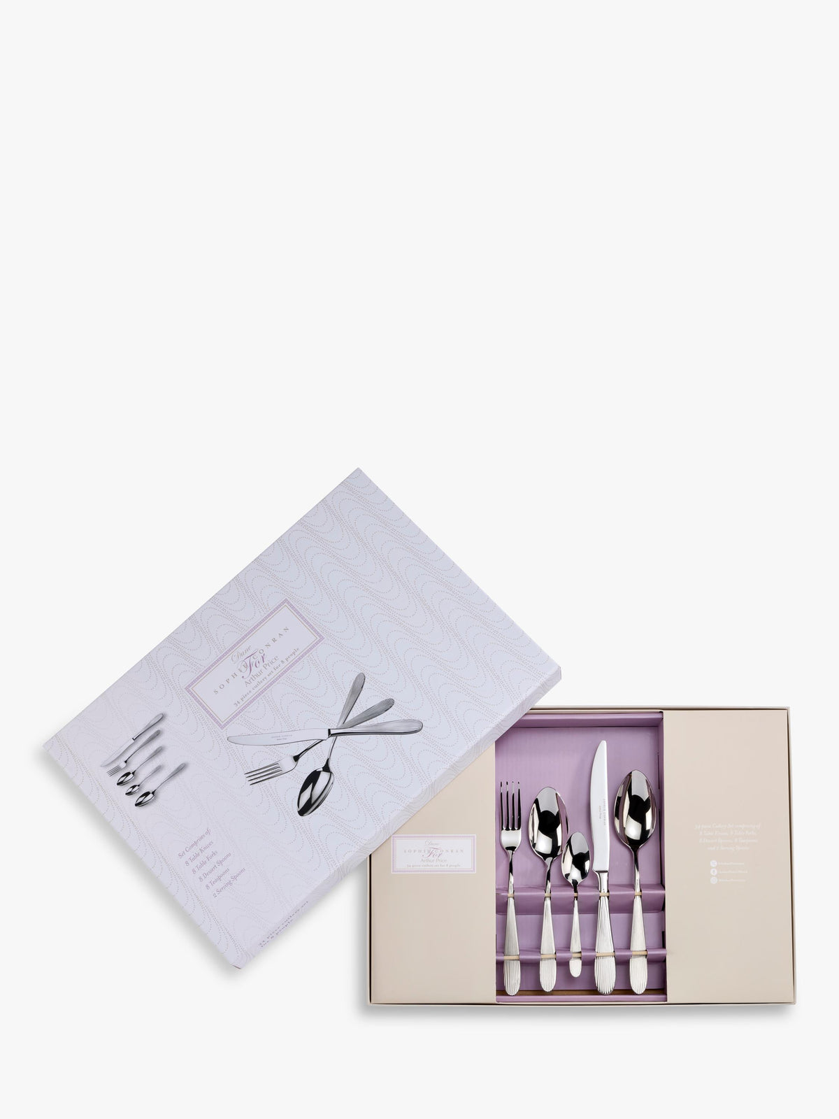 Arthur Price Sophie Conran Dune 34 Piece Cutlery Set for 8 People - Silver