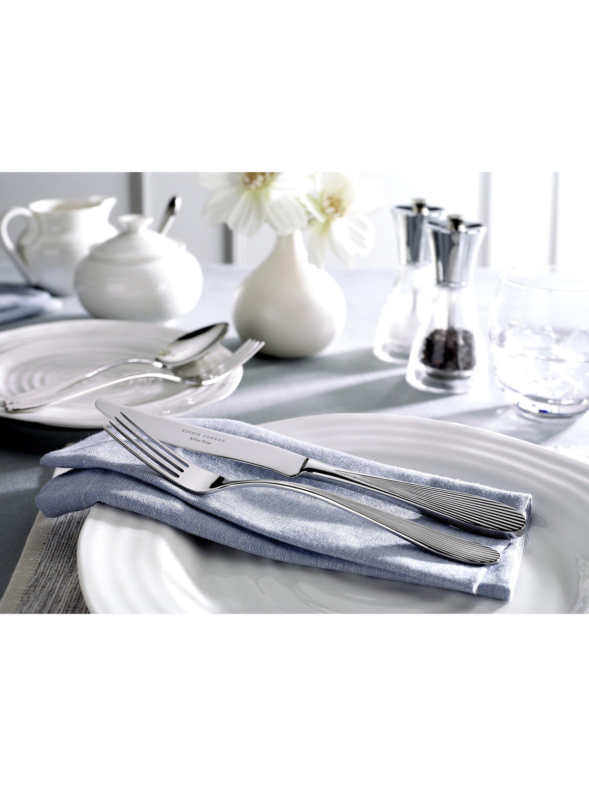 Arthur Price Sophie Conran Dune 34 Piece Cutlery Set for 8 People - Silver