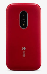 Doro 6820 Flip Mobile Phone 128MB 4G 2.8'' SIM-Free Unlocked - Red & White