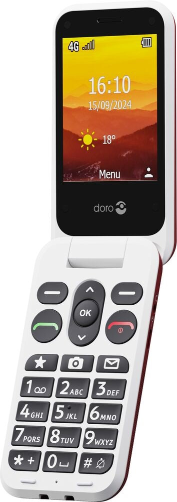 Doro Leva L20 4G Flip Big Button 128MB SIM-Free Mobile Phone - Red/White